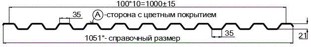 Фото: Профнастил С21 х 1000 - A (ПЭ-01-RR32-0.45) в Наро-Фоминске