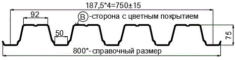 Фото: Профнастил Н75 х 750 - B (ПЭ-01-9002-0.7) в Наро-Фоминске