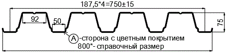 Фото: Профнастил Н75 х 750 - A (ПЭ-01-5002-0.7) в Наро-Фоминске