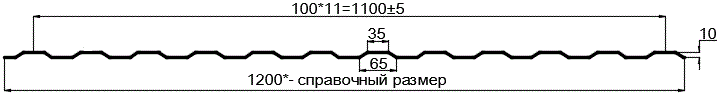 Фото: Профнастил оцинкованный МП10 х 1100 (ОЦ-01-БЦ-СТ) в Наро-Фоминске