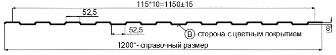 Фото: Профнастил С8 х 1150 - B (ПЭ-01-7016-0.4±0.08мм) в Наро-Фоминске