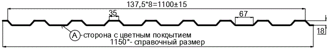 Фото: Профнастил МП20 х 1100 - A RETAIL (ПЭ-01-3005-СТ) в Наро-Фоминске