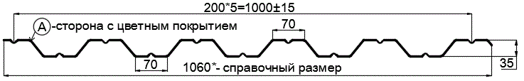 Фото: Профнастил НС35 х 1000 - A (PURMAN-20-Tourmalin-0.5) в Наро-Фоминске