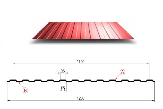 Профнастил МП10 х 1100 - B (ECOSTEEL_MA-12-Античный Дуб-0.45) в Наро-Фоминске