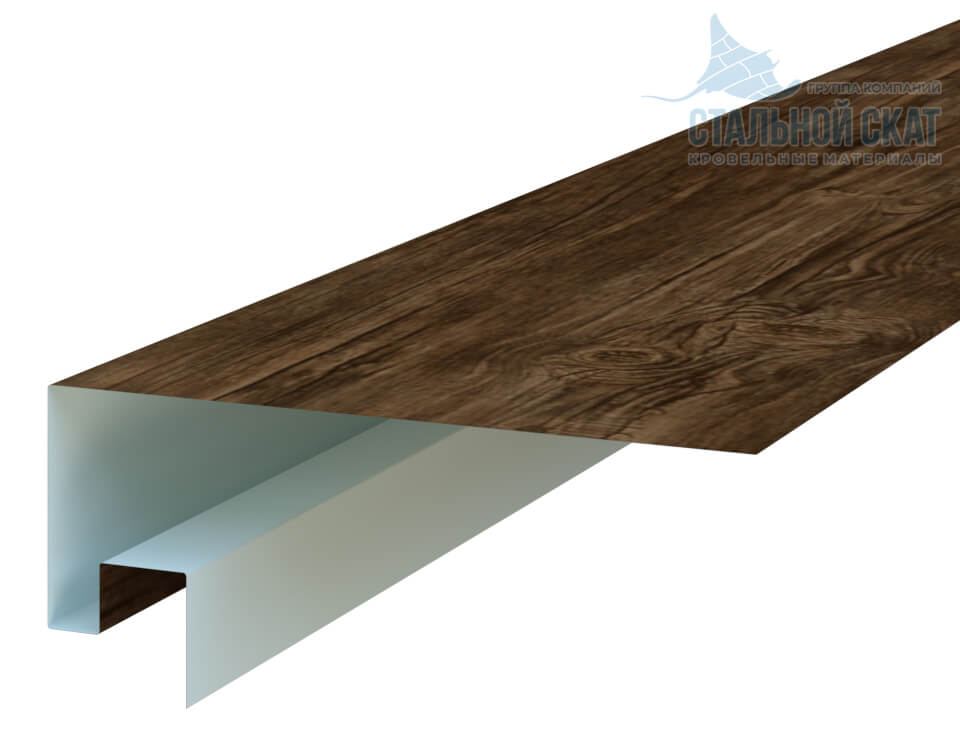 Планка откоса сложная 3D Woodstock 230х75х3000 (ECOSTEEL_MA-01-МореныйДуб-0.5)